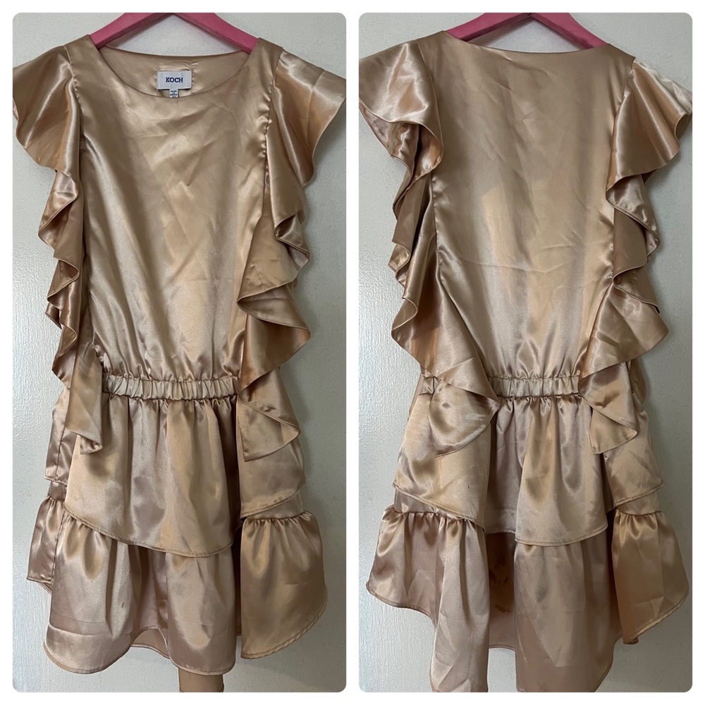 Koch Madison Dress XS Gold Satin